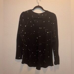Torrid Black and White Splatter Long Sleeve Top